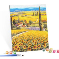 I LOVE PAINTING DIY繪畫組 40*50cm, 向日葵與小房子款, 1組