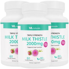 [미국번개배송] 착한명품 마이라이프 내추럴스 고함량 밀크시슬 2000mg 60정 3병, 3개