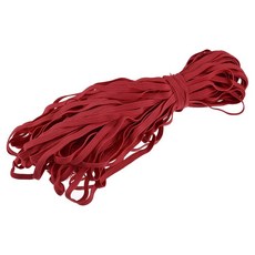 메카닉시 1/4 인치 6mm 33 야드 니트 헤비 스트레치 스트랩 공예 DIY 카키용 평평한 탄성 코드, Red, 1개
