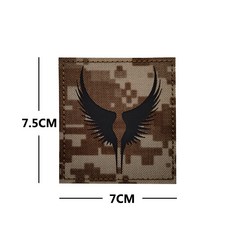 桃園出貨-空降傘兵胸條夜光魔鬼氈章IR紅外夜間識別章戰術士氣徽章 魔鬼氈臂章 士氣魔00, M00144-1   反光雙翼（沙漠數碼, 1個