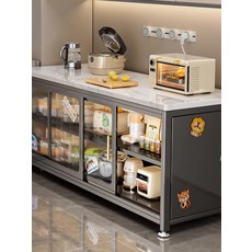 [튼튼한 수납장] 주방수납장 세라믹 상판 다기능 렌지대, 44. 3단 화이트 60x42x80cm