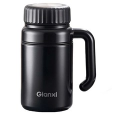 GIANXI 손잡이형 경량 보온병, 블랙, 1개, 1000ml