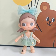 Zsiga 이동식 인형 갈망의 장소 BJD Gazi 자매 아기 드레스 Bonnette 빈티지 플로럴 스커트 흑백 웨딩드레스, 20CM 가지 누나의 옷에는 인형이 포함되어 있지 않다, 초록색 데이지 거즈 스커트 + 초록색 스쿤치