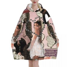 아일리바 싱어 투어 블랭킷 후디 웨어러블 대형 포켓 수면 가방 부드럽고 아늑한 원지, 17. 3