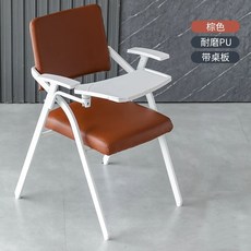 일체형 책상 의자 세미나 강당 인용 강의실 책걸상 미니 간이, 올리브 내구성 PU 가죽 책상형 일반