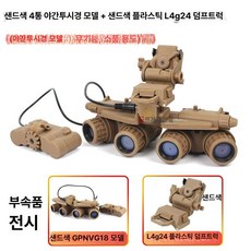 4구 야간투시경 쌍안경 소품 야외 망원경 군용 캠핑 단안경 줌, 1개, FMA 샌드 A