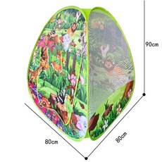 어린이 텐트 방 아기 놀이집 볼 유아용 수영장 장난감, 80x80x90cm, 동물
