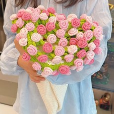 꽃다발블랭킷 DIY 꽃다발이되는담요 은방울꽃 뜨개질 diy, 1개, 7. 노란 장미 꽃다발(50cm)