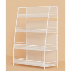 꽃집 리본걸이 리본거치대 리본수납장 철제랙 공예 소품 정리 보관, 1개, 화이트 대형 4단 (52x40x20.5)