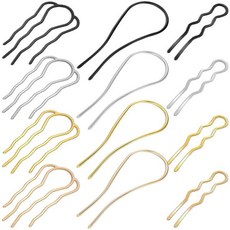 12피스 메탈 헤어 사이드 빗 U자형 핀 프렌치 빈티지 포크 스틱 업도 번 여성 스타일링 액세서리, 12 Pieces Set-Multicolor, 1개