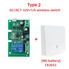 스마트스위치 24V Tuya Zigbee 게이트웨이 EWeLink 브리지 12V 제어용 Alexa 1CH 허브 원격 32V DC 2MQTT SmartThing 릴레이 모듈 R, 1개, 2) 1 Channel RF