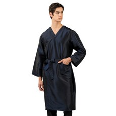 [로이스] 롱슬리브 N/P 가운 SG101 FREE 사이즈 남성용 손님가운 스파 호텔 마사지샵 미용실 피부관리실, 1개, 네이비