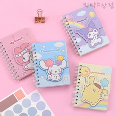 산리오 마그넷수첩 1p 자석 수첩 캐릭터 휴대용 초등학생 포켓 미니노트 메모장 단체선물 입학 필기구 공부 학용품 팬시, 마이멜로디, 1개