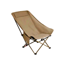 三檔調節高背月亮椅 露營椅 戶外折疊椅 摺疊椅 休閒椅 登山椅 沙灘椅 導演椅, 三檔調節高背金色, 1個