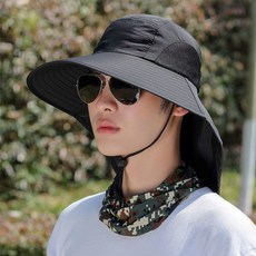 뒷목가리개 정글모 블랙 성인플랩캡 사하라캡
