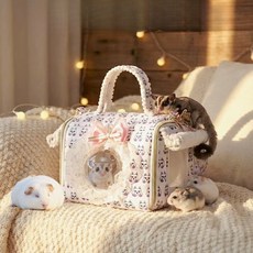 moorpet 2in1 소형 애완동물 햄스터 외출용 가방 모든 계절 사용 가능 예쁜 가방, 퍼플