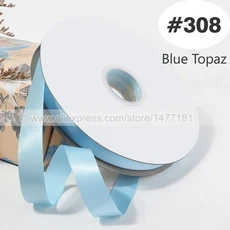 100야드 6/9/13/16/19/25/38mm 레드 블루 양면 새틴 리본 단색 100% 폴리에스터 고밀도 패브릭 테이프 파티, 07 308 Blue Topaz, 02 6mm 100Yards