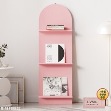 미니포레스트 국내생산 잡지꽂이 책꽃이, 3단, 베이비핑크