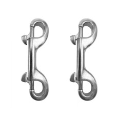 2개 316 스테인리스 스틸 양끝 볼트 스냅 후크 보트 해양 등급 다이빙 클립 트리거 체인 다이빙용 애완동물 목줄 카메라 스트랩 열쇠고리 해먹312인치 은색