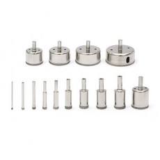 타일 유리 홀쏘 다이아몬드 드릴비트 세트 타공 유리타공 타일가공 14종 3-70mm