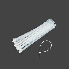 Kimspp 케이블타이 8x250mm 케이블밴드 타이밴드 전선정리 배선정리, 화이트, 벌크, 20개
