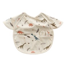 마롤로뜨 아기 방수 턱받이 침받이, 1개, 1개입, 다이노 그레이_방수턱받이