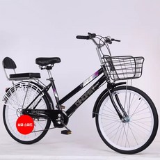 복고풍 장바구니자전거 옛날 자전거 클래식, 상세페이지 참고, 블랙 럭셔리 공기타이어 24인치