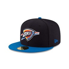 뉴에라 스냅백 볼캡 New Era 비니 야구모자 NBA 오클라호마 시티 썬더 남성용 투톤 59FIFTY 핏 캡 8 네이비 170834