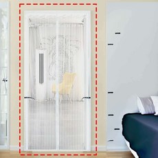 모기장 100x210cm 화이트 문틀 입구 분리형 방충 가림막 방문