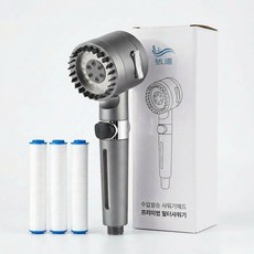 보니룸 프리미엄 고압 수압상승 필터 샤워기 헤드, 모던 그레이, 1개