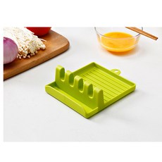 鍋鏟筷共用下廚不髒亂鍋蓋架，多功能湯勺墊家用勺子筷子置物架，廚房餐具收納底座, 1個, 綠色, 綠色