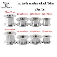 5PCS GT2 아이들러 보어가있는 부품 벨트 2GT 3D 16 20 풀리 링이있는 프린터 또는 6MM 10MM 5MM, 16T W6 B3 WITH T, 1개