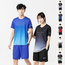 運動套裝男 運動服套裝 冰絲套裝 短袖套裝 夏季套裝 冰絲T恤 夏季薄款運動套裝 速幹跑步健身衣短褲 訓練服圓領T恤短褲