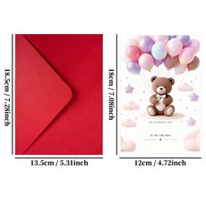 可愛卡片新生兒滿月週歲祝福留言禮物信封賀卡套裝, 1個
