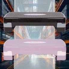 스텝박스(2단) 균형감각 실내운동 홈트레이닝 칼로리소모 높이조절스텝박스 스텝운동, 그레이블랙