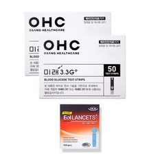 미래3.3G 플러스 혈당 시험지 당뇨 검사지 100매+채혈침100매, 1개