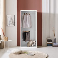 솜씨방가구 E0 루이 미니 오픈장 시스템 800장, 800 오픈 옷장, 화이트