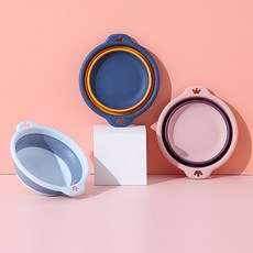 걸이형 접이식 바가지 소형 폴딩 플라스틱 물바가지, 스카이블루(b), 1개