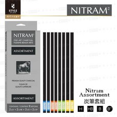 時代中西畫材 加拿大NITRAM 綜合軟質炭筆 4色階組合, 1個