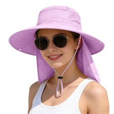 ZOORON 남성용 여성용 햇빛 차단 모자 아웃도어 UPF50+ 메시 햇빛 차단 모자 넓은 챙 낚시 모자 넥 플랩 자외선 차단 캡 다크 그레이 1개(넥 플랩), 1, 퍼플 1개(넥 플랩)