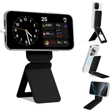 접이식 포켓 휴대폰 맥세이프 삼각 거치대 라이브방송 셀카봉 마그네틱 그립 톡홀더, 블랙, 1개