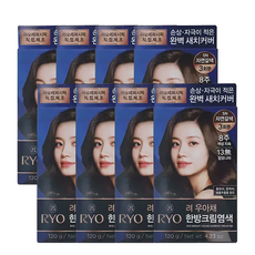 려 우아채 한방크림염색 염모제 6종, 8개, 5N 자연갈색