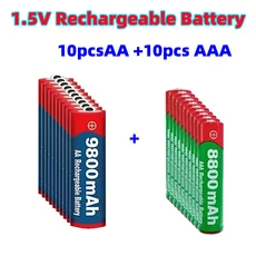 100% 오리지널 1.5V 충전식 AA AAA 배터리 9800mAh AA / 8800mAh 시계 용 AAA 알카라인 기술 장난감 카메라, 01 AA AAA10PCS