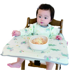 벨베이비 식탁 일체형 자기주도 이유식 턱받이 긴팔 완전커버 오리지날, (리뉴얼)민트 애니멀, 1개, 1개입