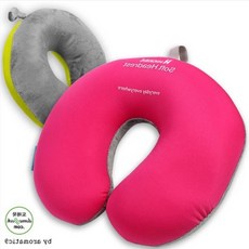여행용 비즈 목베개 운전 사무실 차량용 넥필로우 1개, 핑크