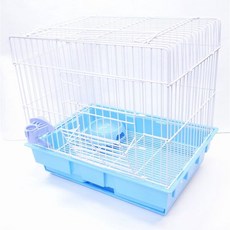 優旺寵物 豪華日式寵愛兔籠 天竺鼠籠L款(長60*寬49*高48cm) 附飲水器 食皿 牧草架, 藍色, 1個