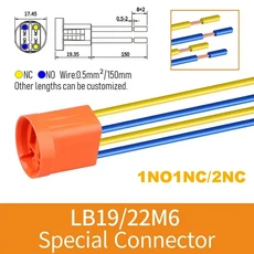 LANBOO 스테인리스강 금속 비상 정지 단추 스위치 홀드 호환 버섯 난연제 19mm, 02 19mm, 01 Latching, 04 connector