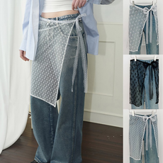 여성 망사 레이스 랩스커트 페이크 레이어드스커트 jmg*06221VM