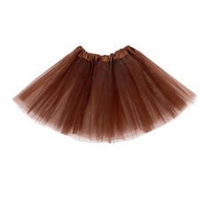 브라운 투투 50년대/80년대 빈티지 투투 여성 발레 댄스 코스프레 할로윈 파티 플레어 레이어드 스커트