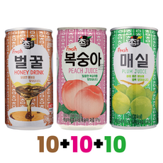 [참맑은벌복매] 벌꿀10+복숭아10+매실10 업소용 미니캔, 30개, 175ml